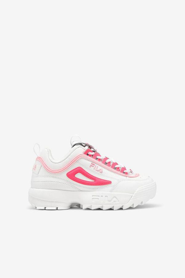 Tênis Fila Rapaz Branco/Rosa - Fila Little Disruptor 2 Loja Online Portugal,PWLQ-45689